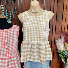 Load image into Gallery viewer, May Gingham Top - Beige