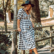 Load image into Gallery viewer, Bell Gingham Maxi - Black