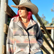 Load image into Gallery viewer, Bonnie Aztec Jacket - Grey / Pink